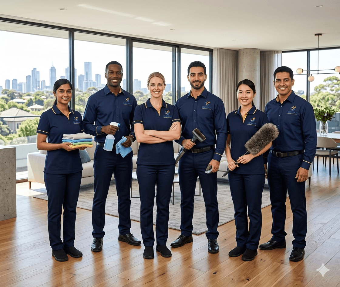 Ozway Cleaning Solutions team ready to service Melbourne homes and workplaces